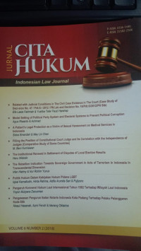 Jurnal cita hukum volume 6 number 2 2018