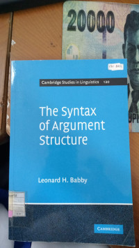 The Syntax of Argument Structure